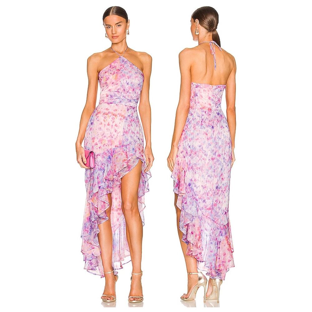 Amanda Uprichard Carlina Dress Halter Neck Ruffle Party Cocktail Garden Summer S